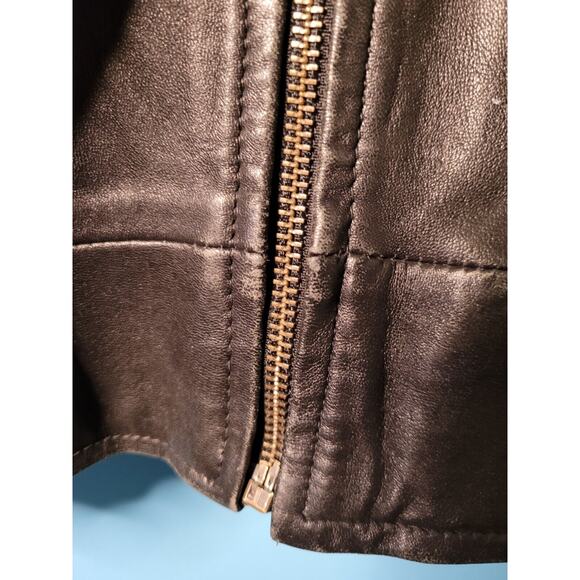 Vintage Shelter Bay New Holland Racing Men's Large Black Leather Jacket zip-up - Picture 5 of 10